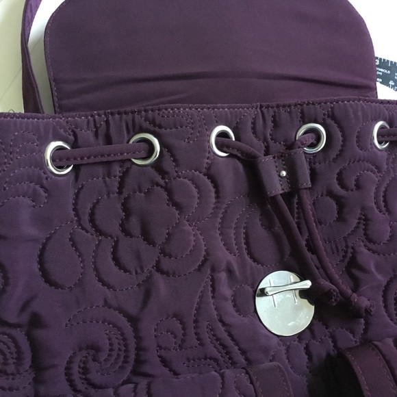 Vera Bradley Plum and Floral Quilted Backpack - Picture 5 of 15